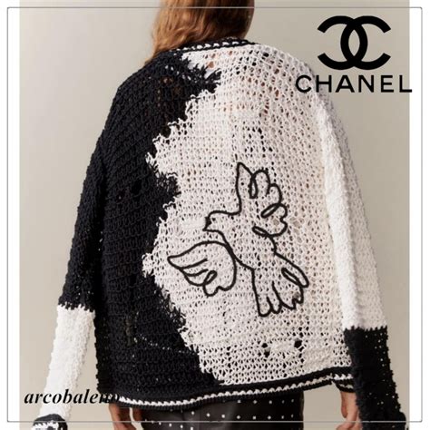 chanel cruise cardigan|chanel cardigan black and white.